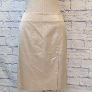 Bebe Shimmery Metallic Style Cream Pencil Skirt - Size 6